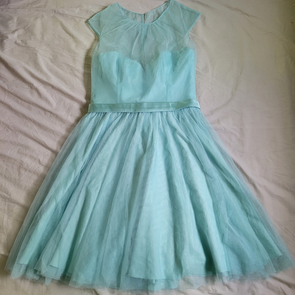 Allure Bridesmaid Waterfall Blue Dress Size 14